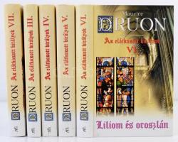 Maurice Druon: Az elátkozott királyok II-VII. Fordította Gyáros Erzsébet, Kamocsay Ildikó. Bp.,1999-2006, Európa. Kiadói kartonált papírkötés. Jó állapotban.