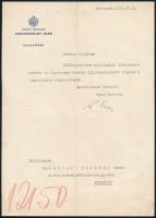 1938 Bp., A Pesti Magyar Kereskedelmi Bank Igazgatósága által írt elismerő sorok fejléces levélpapírra