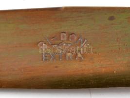 Ezüst (Ag.) nyeles étkészlet: 6 db villa + 6 db kés, jelzettek, díszdobozban, h: 15 ill. 17 cm, brut...