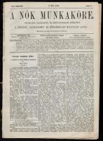 1873 Bp., A Nők Munkaköre nevelési, gazdasági és szépirodalmi közlöny, nőképző-, gazdasszony- és nőiparegylet hivatalos lapja 11. és 14. száma, 2 db