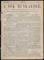 1873 Bp., A Nők Munkaköre nevelési, gazdasági és szépirodalmi közlöny, nőképző-, gazdasszony- és női...