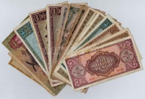 30db-os vegyes magyar pengő bankjegy tétel, benne kevés adópengő, korona és "A Vöröshadsereg Pa...