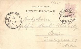 1898 Nagykanizsa, téli utcakép este. Weiss L. és F. litho (EK)