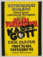 1976 Egykoronás románc, zenés csehszlovák filmvígjáték plakát, Karel Gott, szélein apró szakadások, 56,5x41 cm