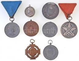 8db-os vegyes kitüntetés és sportérem tétel, közte 1904. "A Magyar Országos Tűzoltó Szövetség V...