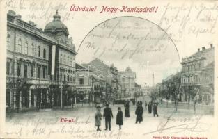 Nagykanizsa, Fő út, Ifj. Wajdits József üzlete. Fischel Fülöp kiadása (EK)