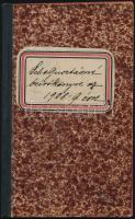 1908 Bp., Kézzel írt háztartási napló 10 hónapra