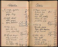 1908 Bp., Kézzel írt háztartási napló 10 hónapra