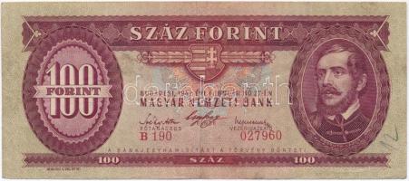 1947. 100Ft T:III Hungary 1947. 100 Forint C:F  Adamo F27
