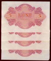 Ausztria/nemzetközi megszállás 1944. 5Sch (14x)egymásutáni sorszámokkal T:sarokhibával, egyébként I-