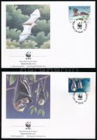 WWF: Bats set on 4 FDC WWF: Denevérek sor 4 db FDC-n