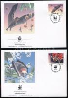 WWF bats set on 4 FDC-s WWF Denevérek sor 4 db FDC-n