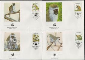 WWF: Monkey set + 4 FDC WWF: Majom sor + 4 db FDC