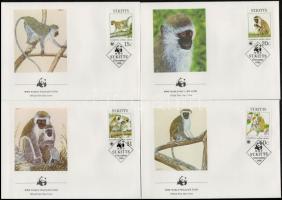 WWF Monkies set + 4 FDC WWF: Majom sor + 4 db FDC