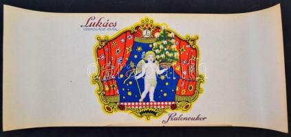 cca 1910-1920 Lukács Csokoládégyár szaloncukor papír szép állapotban, 47x19 cm