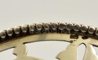 Ezüst(Ag) áttört kosár, jelzett, 21x14x5 cm, nettó: 218 g