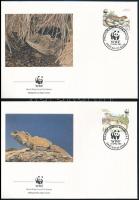 1991 WWF Gyíkok sor + a sor 4 FDC-n Mi 1160-1163