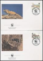 WWF Lizards set + set on 4 FDC WWF Gyíkok sor + sor 4 FDC-n