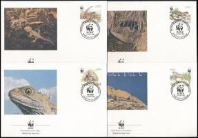 WWF Gyíkok sor + a sor 4 FDC-n WWF Lizards set + set on 4 FDC