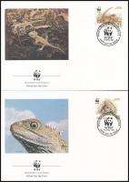 WWF Gyíkok sor + a sor 4 FDC-n WWF Lizards set + set on 4 FDC