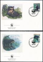 WWF: Spectacled bear set on 4 FDC WWF: Pápaszemes medve sor 4 FDC-n