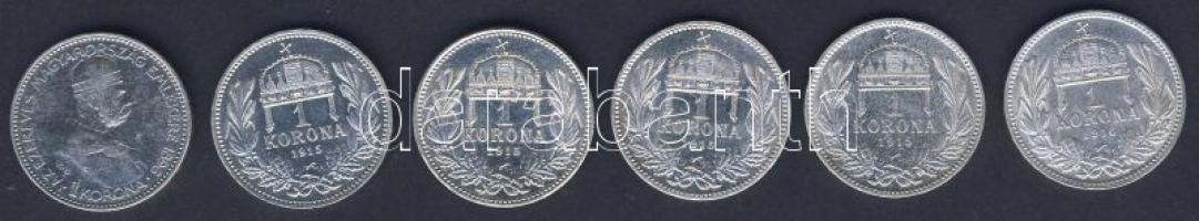 1896. 1K Ag "Millenium"(1x) T:3 + 1K Ag 1915.(4x) T:1,1/2,2 pici ph, 1916.(1x) T:2/3+