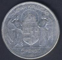 1930. 5P Ag "Horthy jobbra" T:3
