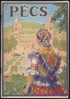 Dr. Horváth János: Pécs. Gádor Emil és Kovács Attila rajzaival. Pécs, én.,Pécs Szab. Kir. Város Idegenforgalmi Irodája, (Kultúra Könyvnyomdai Műintézet-ny.) Szövegközti rajzokkal illusztrálva. Kiadói illusztrált papírkötés, színes elülső borítóval, kis szakadással a hátsó borítón. Az elülső borítón 'Klösz Coloroffset' Bp.