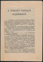 1945 A földigénylő bizottságok megalakításáról szóló röplap, Nyíregyháza, Világosság Könyvnyomda, ceruzás aláhúzásokkal, 4 sztl. lev.