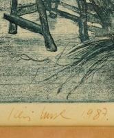 Kéri Imre (1945-): Téli békesség. Rézkarc (EA X/XV), papír, jelzett, üvegezett keretben, 29×40 cm