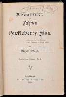 Twain, Mark: Abenteuer und Fahrten des Huckleberry Finn. Stuttgart, 1890, Robert Lutz. Díszes karton...