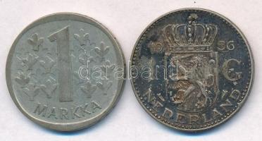 Vegyes: Finnország 1967. 1M Ag + Hollandia 1956. 1G Ag T:2,2- patina
Mixed: Finland 1967. 1 Markka ...
