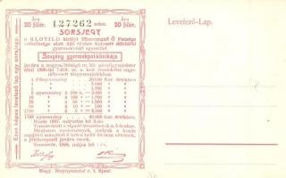 Budapest V. Báthory utca, villamos, Csillag József és Társa, Barta S. üzletei, hátoldalon sorsjegy