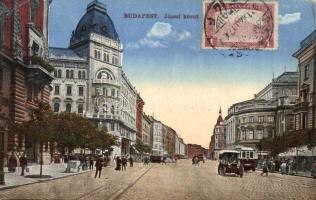 Budapest VIII. József körút, villamosok, automobil. TCV card (EK)