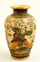 Jelzett kínai kézzel festett fajansz váza, hibátlan, m:13 cm