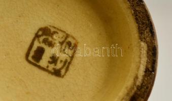 Jelzett kínai kézzel festett fajansz váza, hibátlan, m:13 cm