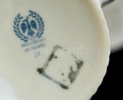 Hollóházi mokkás készlet tálcával, gyertyatartóval, hibátlan, jelzett