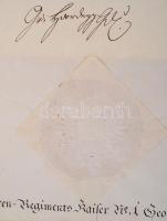 1840 Georg von Seiben, a császári és királyi hadsereg huszár főhadnagyának fizetéséről szóló oklevél...