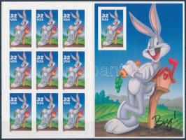 Cartoon characters: Bugs Bunny self-adhesive stamp-booklet, Rajzfilm figurák:Tapsi Hapsi fólialap