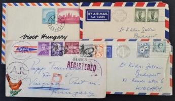 Vegyes papírrégiség tétel: Légiposta, levelek, számlák, okmányok, filatélia, csokipapírok, bizonyítv...