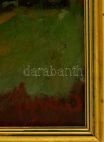 Farkas Lídia (1910-1985): Révház, olaj, farost, jelzett, fa keretben, 28,5×38 cm