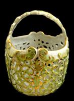 Herendi Viktória mintás kosár. Hibátlan, jelzett. / Herend chinaware 17x15 cm