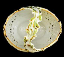 Herendi Viktória mintás kosár. Hibátlan, jelzett. / Herend chinaware 17x15 cm