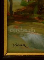 Lődör Jenő (1904-?): Velemi táj reggel, olaj, karton, jelzett, fa keretben, 32,5×41,5 cm