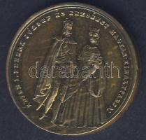 1867. Koronázási zseton "Ferenc József-Erzsébet királynő" Br T:1/2+ pici lapkahiba