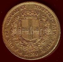 Olasz Államok/Szardínia 1853P 20L Au 6,452g T:2/3+