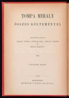 Tompa Mihály összes költeményei I-IV. kötet. Sajtó alá rendezték barátai Arany János, Gyulai Pál, Lé...
