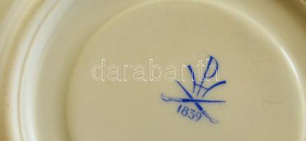 Herendi Eton mintás mokkás készlet, hiányos, kézzel festett, jelzett, rózsán apró lepattanással, 6+6...