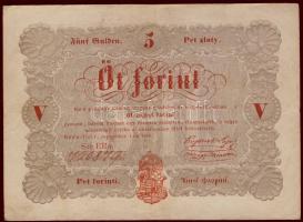 1848. 5Ft "Kossuth bankó" vörösbarna alaptípus T:II