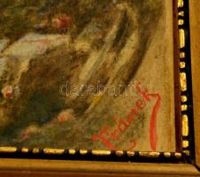 Fránek jelzéssel: Mitológiai jelenet. Akvarell, papír-karton, keretben, 20×35 cm